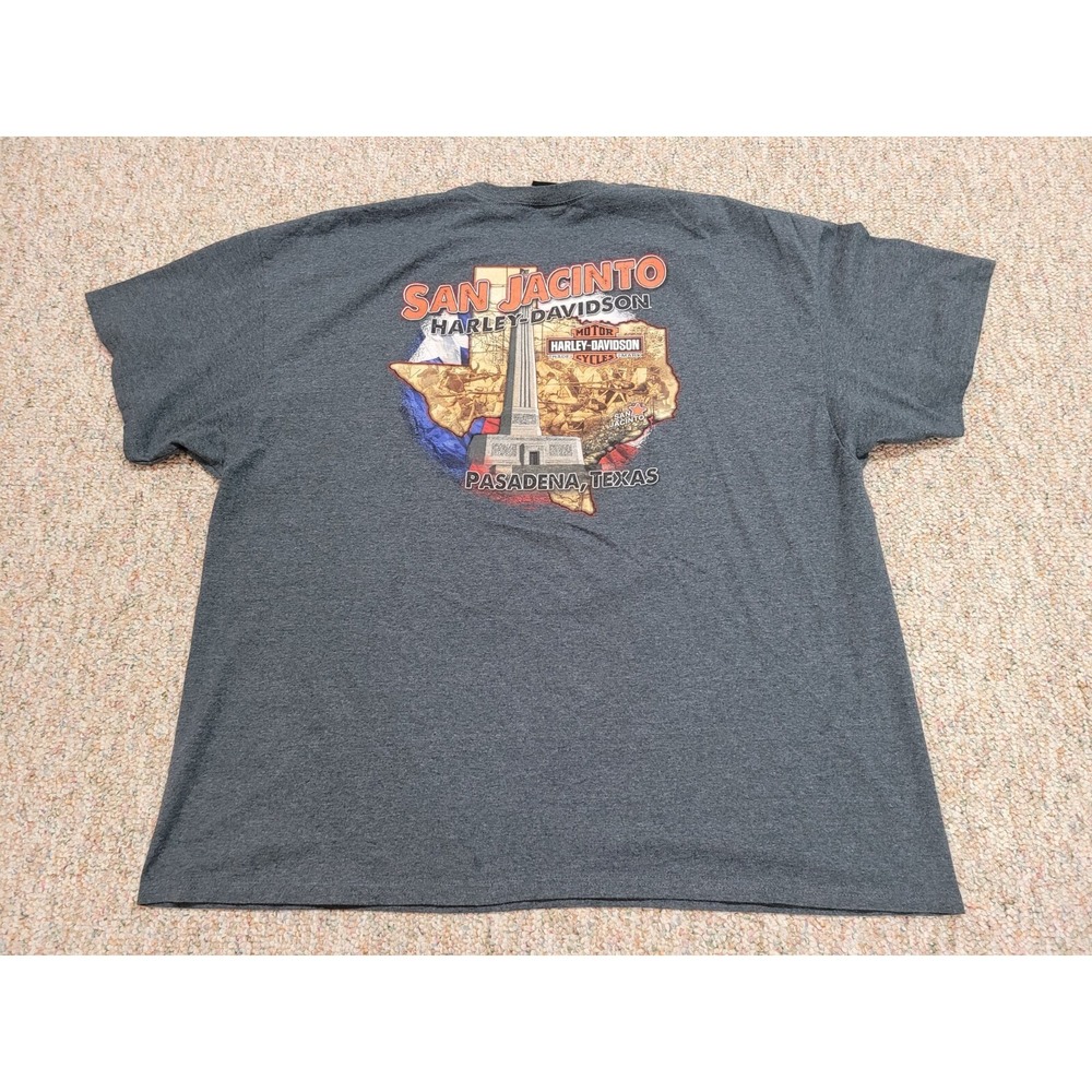 Harley Davidson T-Shirt Mens 3XL Gray San Jacinto Texas Eagle Biker Graphic Tee